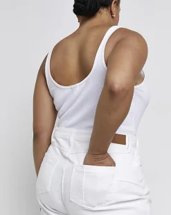 Plus white high waisted mom jeans