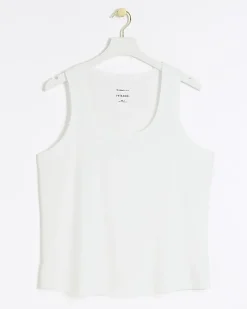 Plus white scoop neck vest top