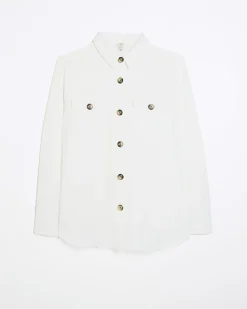 Plus white textured shirt