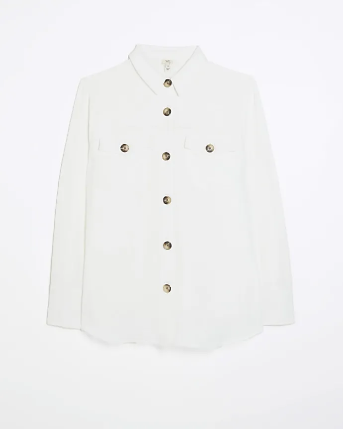 Plus white textured shirt