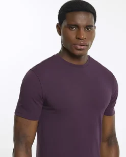Purple muscle fit t-shirt