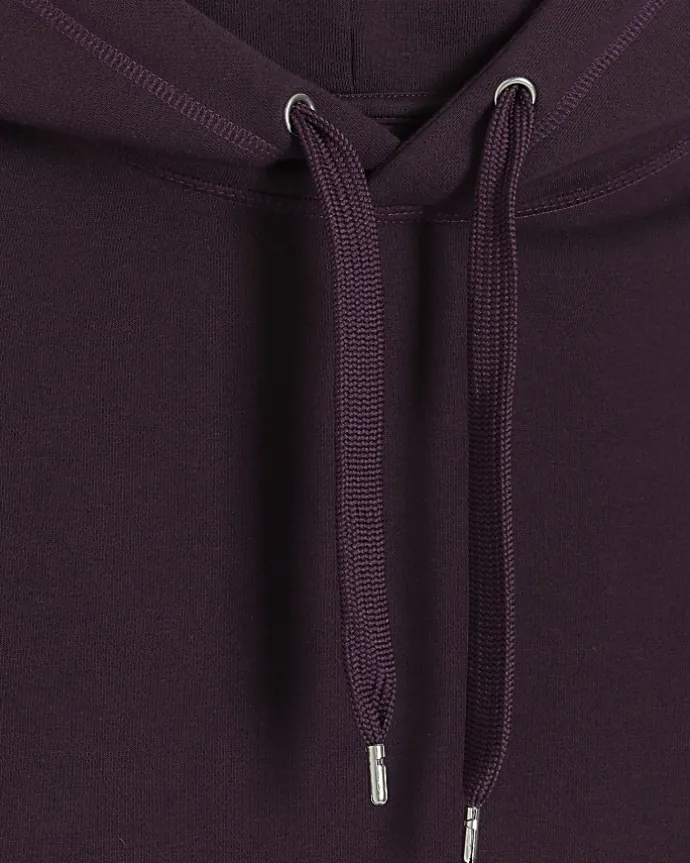 Purple regular fit plain hoodie