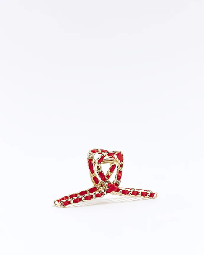Red chain hair claw