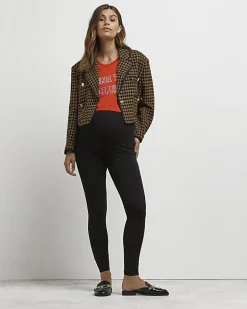 Red cropped maternity t-shirt