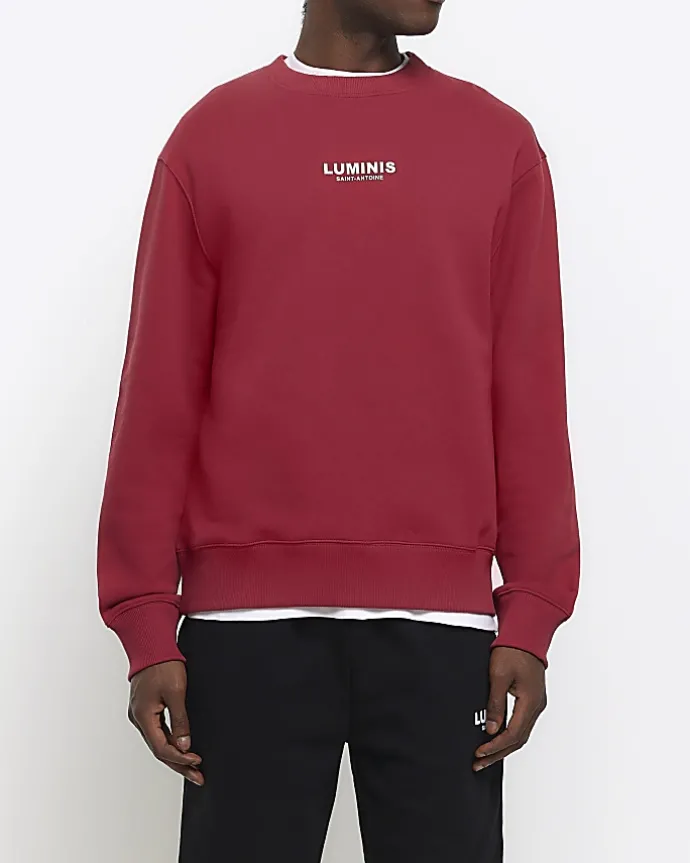 Red regular fit graphic sweatshirt