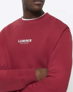 Red regular fit graphic sweatshirt