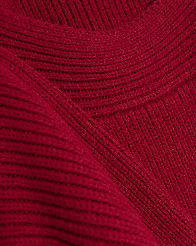 Red square neck jumper mini dress