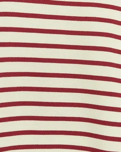 Red stripe crop sweatshirt