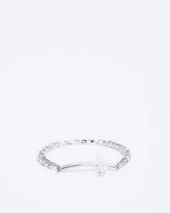 Silver colour cross bracelet