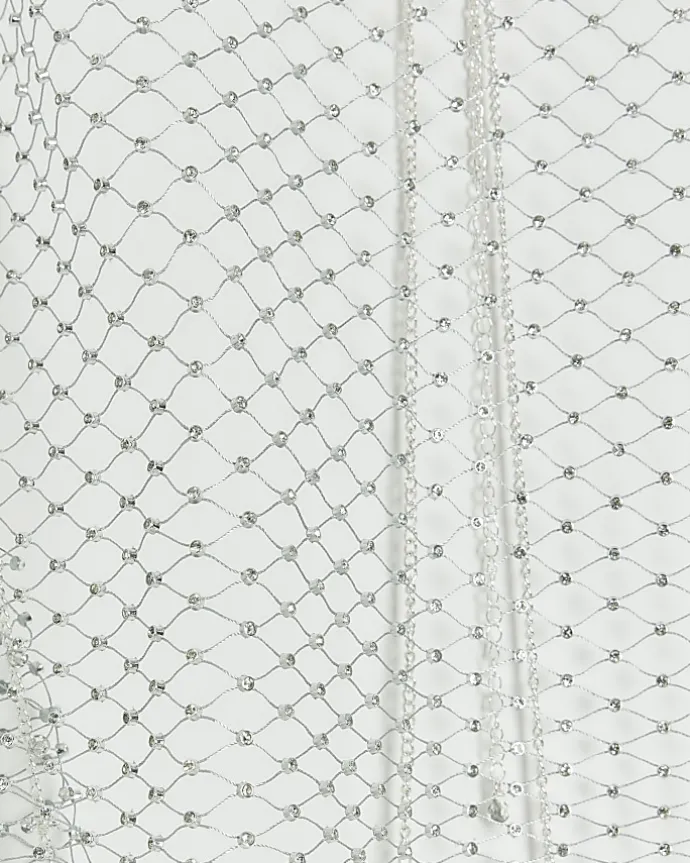 Silver Diamante Net Body Chain