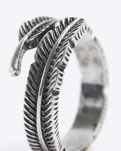 Silver Feather Wrap Ring