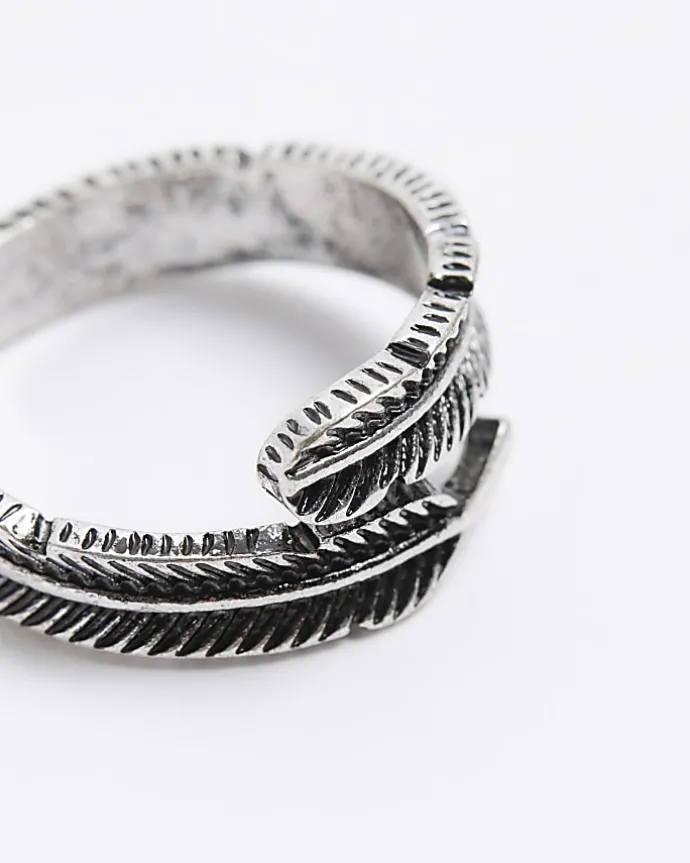 Silver Feather Wrap Ring
