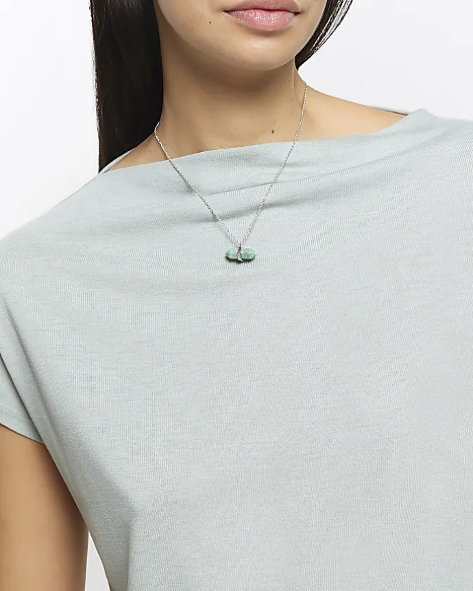 Silver Healing Stone Necklace