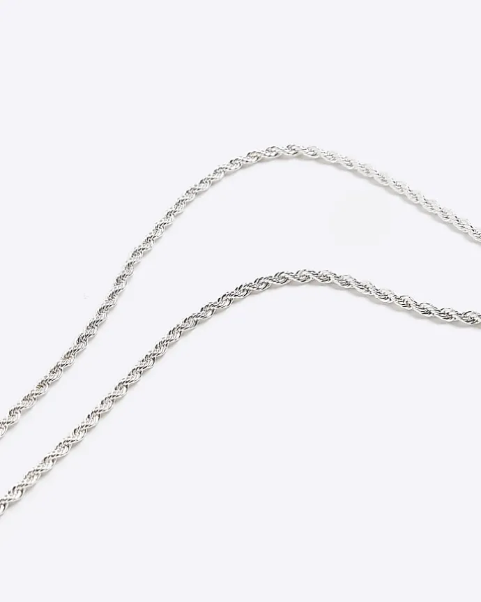 Silver plated tag necklace