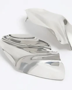 Silver Sculpted Earrings