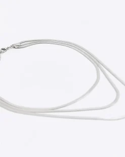 Silver Sleek Multirow Necklace