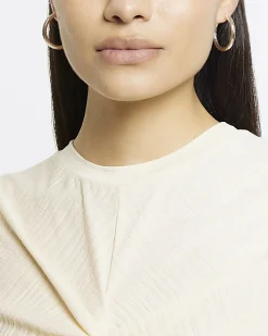 Silver textured hoop earrings
