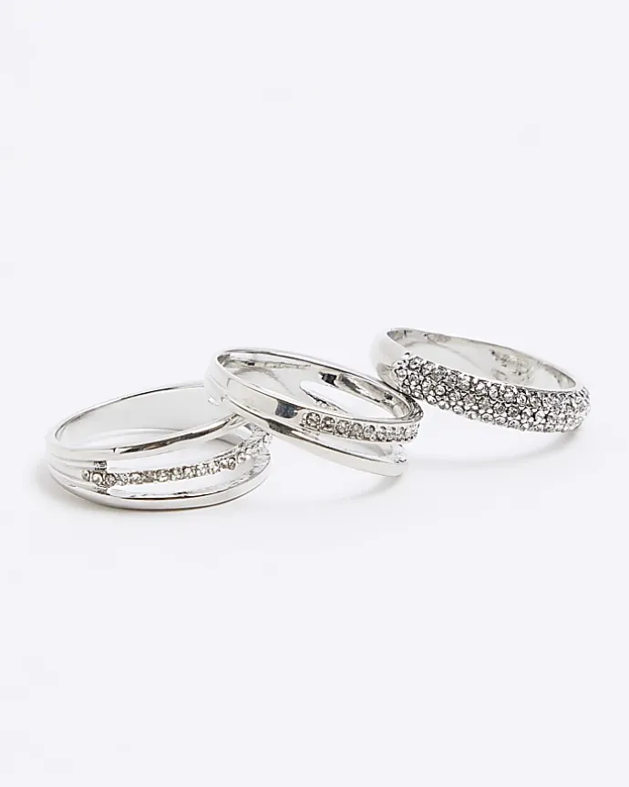 Silver Twist Ring Pack