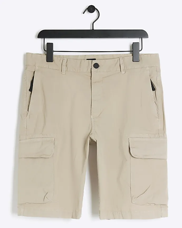 Stone regular fit cargo shorts