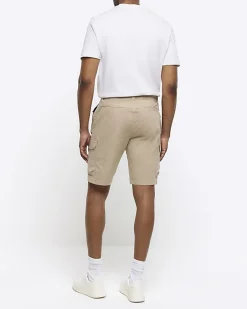 Stone regular fit cargo shorts