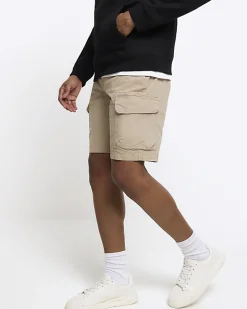Stone regular fit cargo shorts