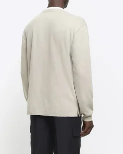 Stone regular fit rib sweatshirt