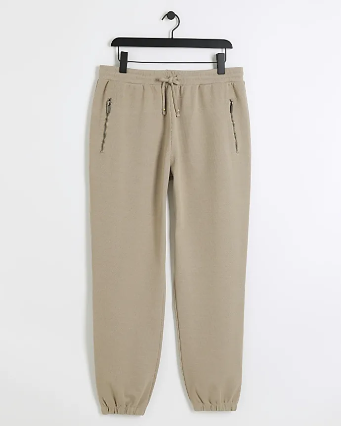 Stone slim fit textured smart joggers