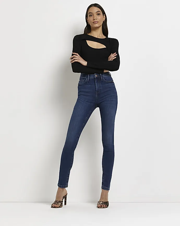 Tall blue bum sculpt skinny jeans