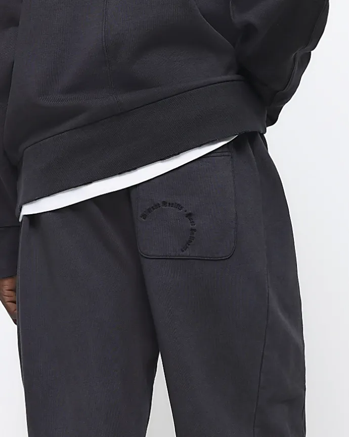 Washed black oversized fit joggers