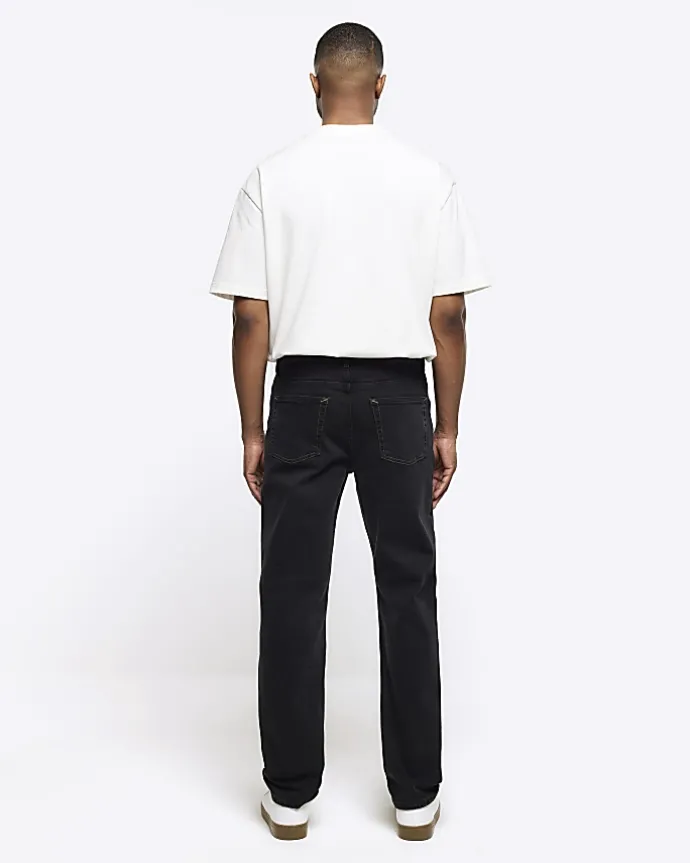 Washed black slim fit jeans