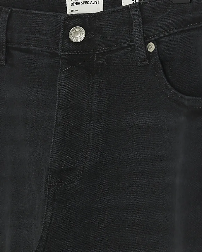 Washed black slim fit jeans