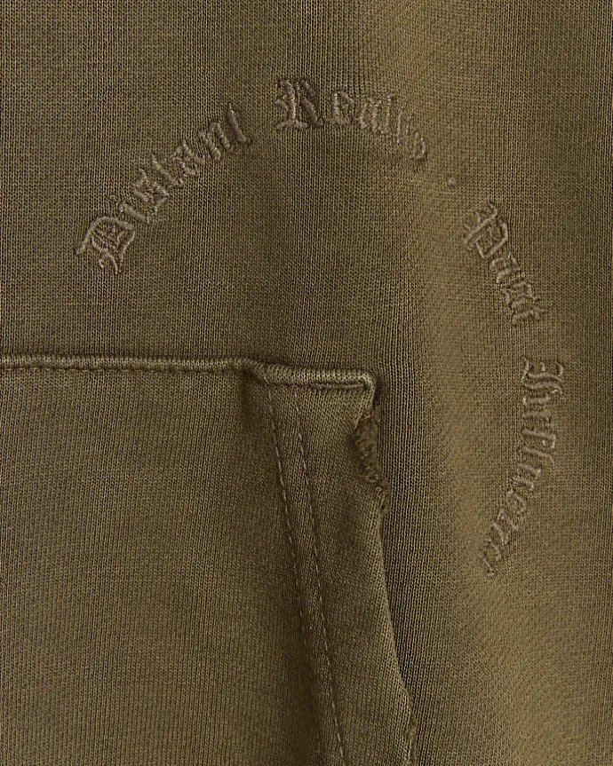 Washed khaki regular fit Japanese hoodie