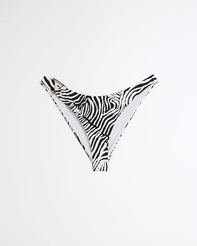 White animal print bikini bottoms