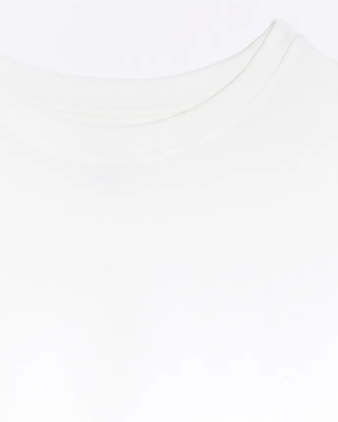 White crop plain sweatshirt