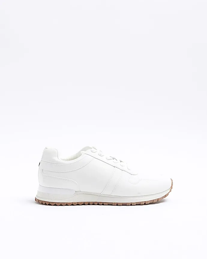 White embossed trainers