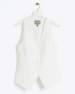 White longline waistcoat