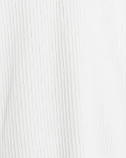 White muscle fit brick knit t-shirt