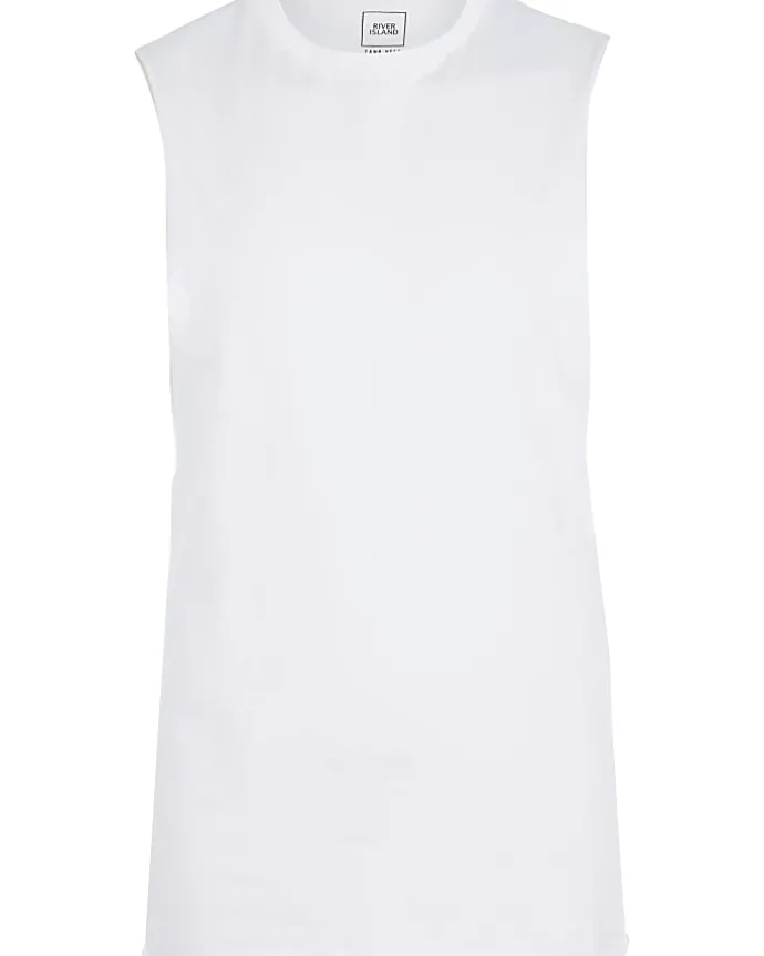 White regular fit vest