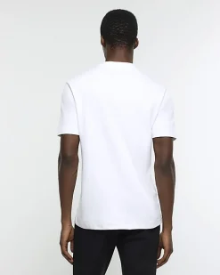 White RI Studio slim fit high neck t-shirt