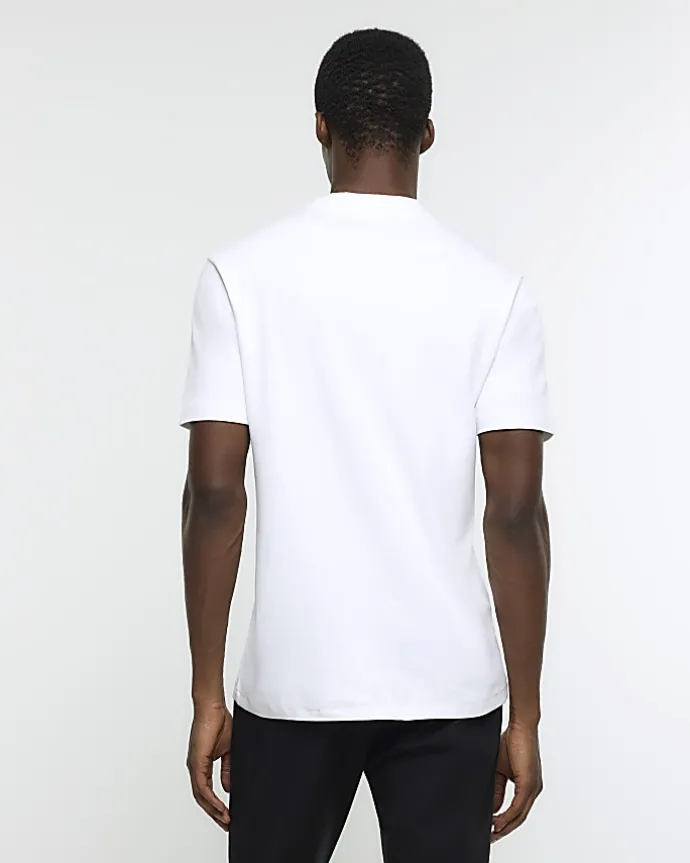 White RI Studio slim fit high neck t-shirt