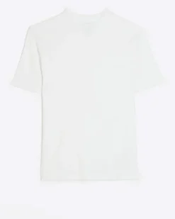 White RI Studio slim fit high neck t-shirt