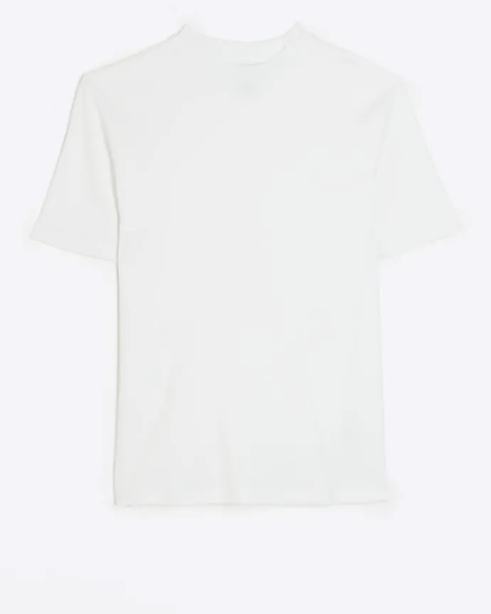 White RI Studio slim fit high neck t-shirt