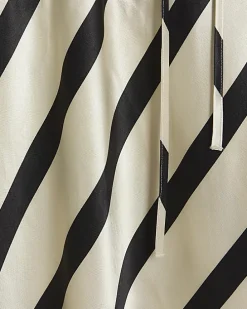 White satin stripe belted slip midi dress