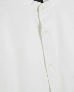 White slim fit grandad collar shirt