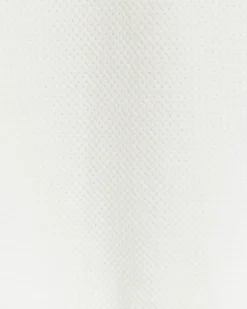 White slim fit textured knit polo
