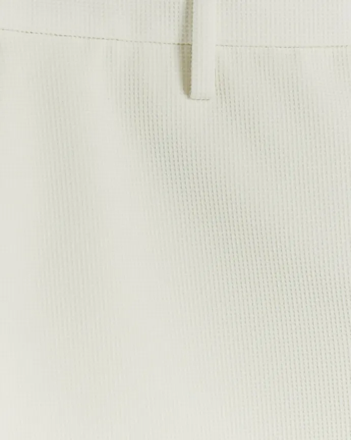 White slim fit waffle shorts