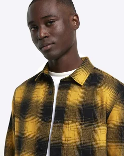 Yellow regular fit check shirt