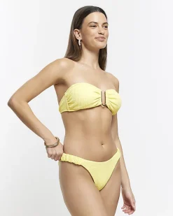 Yellow textured bikini bottoms