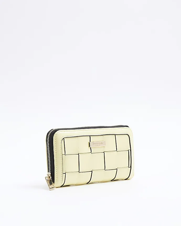 Yellow woven purse