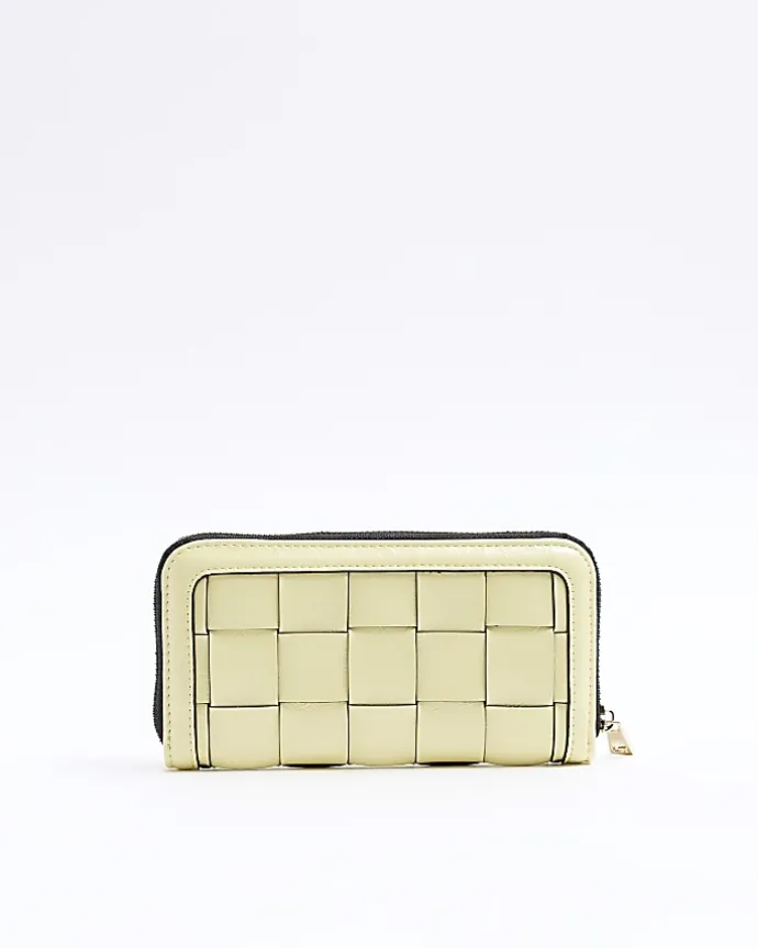 Yellow woven purse